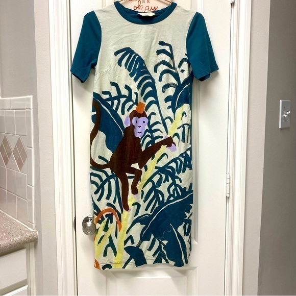 Gorman Monkey Tee Dress, 100% Organic Cotton - Picture 1 of 4